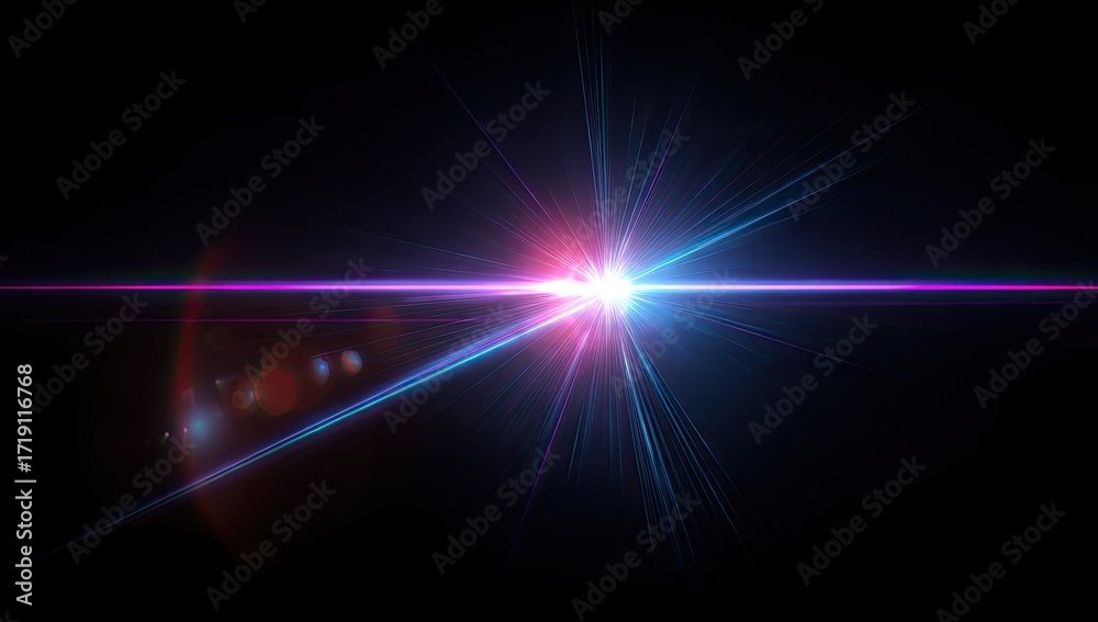 Fototapeta premium Bright light burst with lens flares