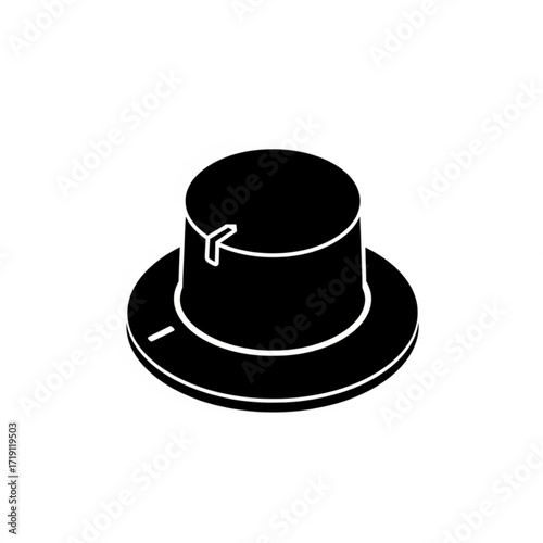 Black volume knob silhouette isolated on white background