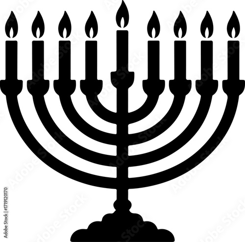 Menorah Candles silhouette vector illustration