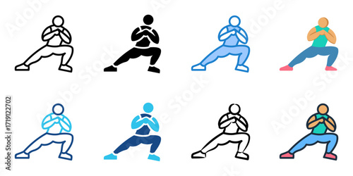 Mobility Drills icon set multiple style collection 
