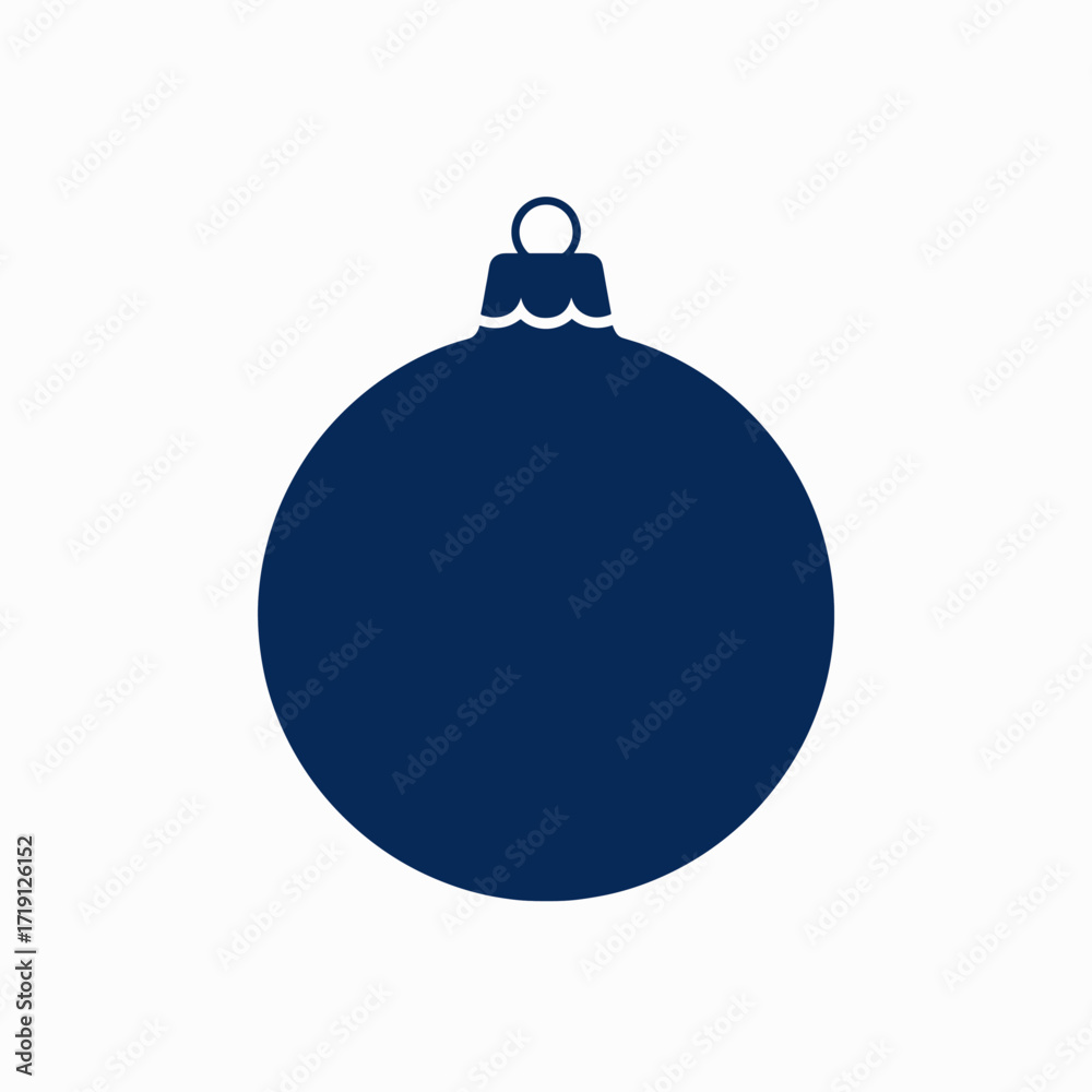 Fototapeta premium Single Deep Blue Decorative Ball Ornament for Holiday Celebrations and Festive Decor