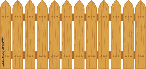 Rustic wooden picket fence boundary design element vector