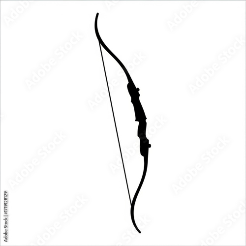 Striking bow and arrow silhouette showcases precision and archery skill for sports, hunting, and design projects, perfect for minimalist layouts
