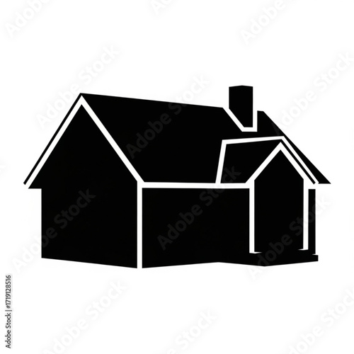 Black Silhouette of a House