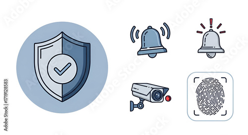Network Security and Protection Icons Set