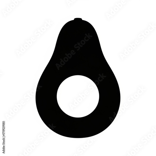 Avocado Half Silhouette Icon