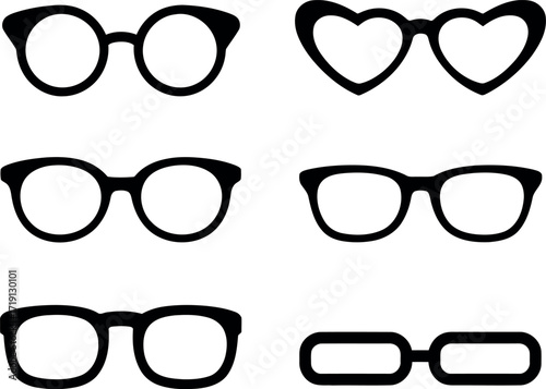 Stylish eyewear assortment hipster glasses fun shapes & classic frames vector vector