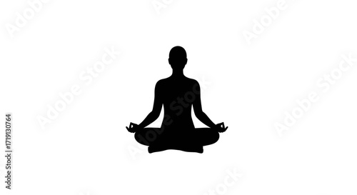 Silhouette of a person sitting crosslegged in a meditative pose
