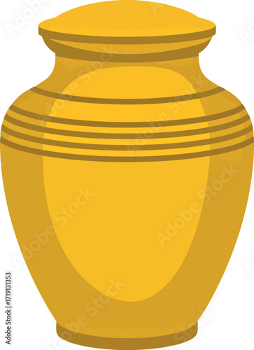 Elegant gold urn memorial keepsake funeral burial cremation vessel vector