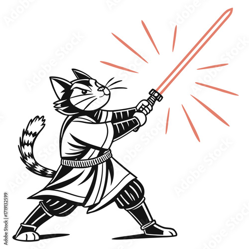 Laser Samurai Cat Logo
