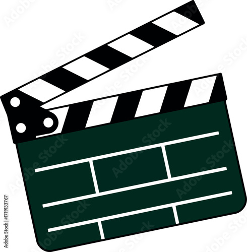 Film clapboard movie production cinema action cut set vector