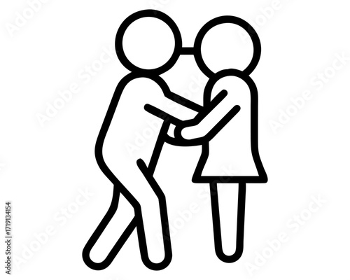 Couple silhouette vector illustration of two people in love