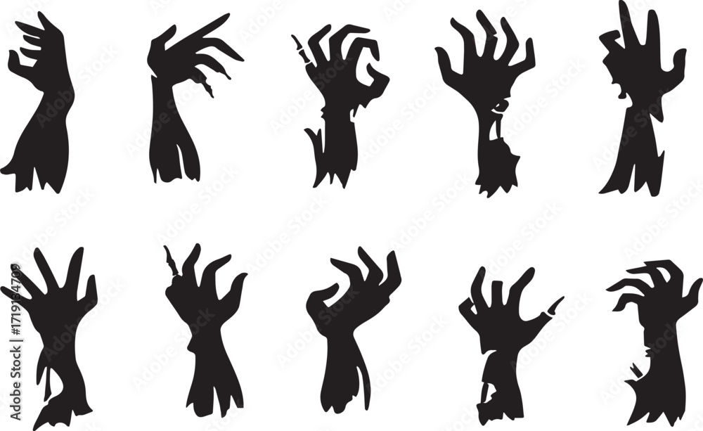 Fototapeta premium hands vector silhouettes