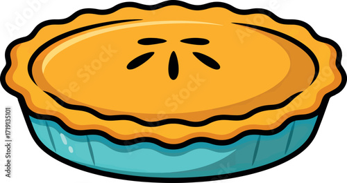 Freshly baked golden apple pie dessert delicious treat isolated vector