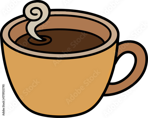 Steaming coffee cup cozy morning beverage warm drink illustration vector