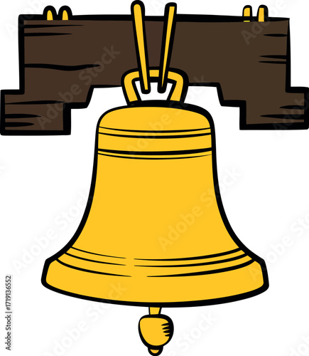 Liberty bell illustration vintage iconic american symbol independence day celebration vector