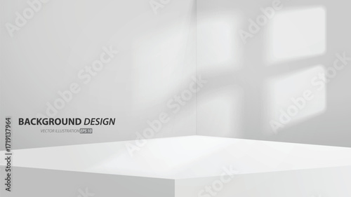 Empty gray studio table room and light backgound. product display with copy space for display of content design.Banner for advertise product on website.