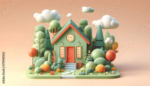 3D minimalist green house