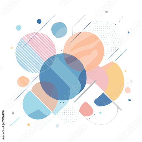 Abstract pop art color paint splash pattern background. Vector overlay geometric design of trendy Memphis 80s-90s style
