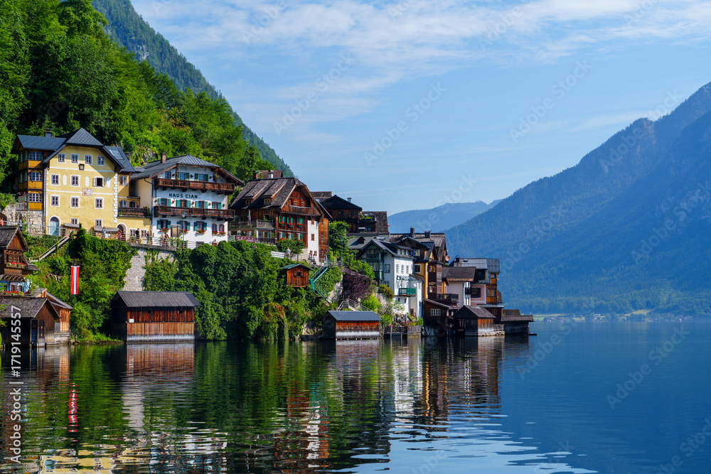 Fototapeta premium village on the lake