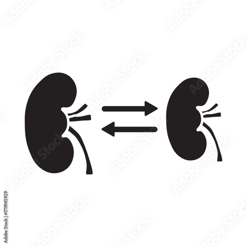 kidney transplant glyph icon