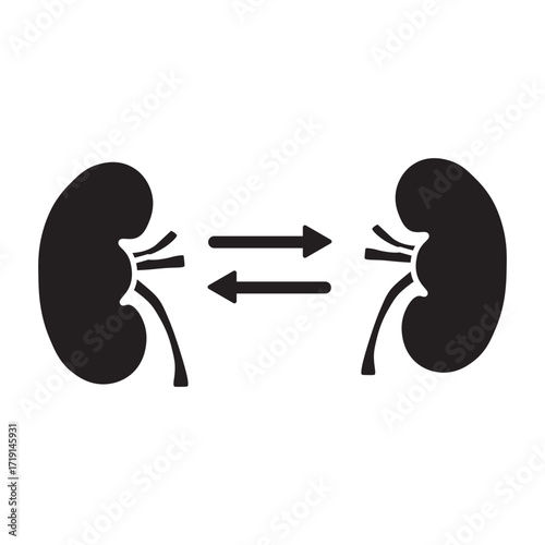 kidney transplant glyph icon