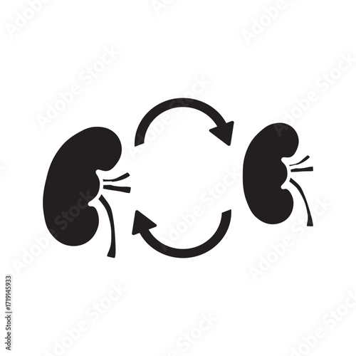 kidney transplant glyph icon