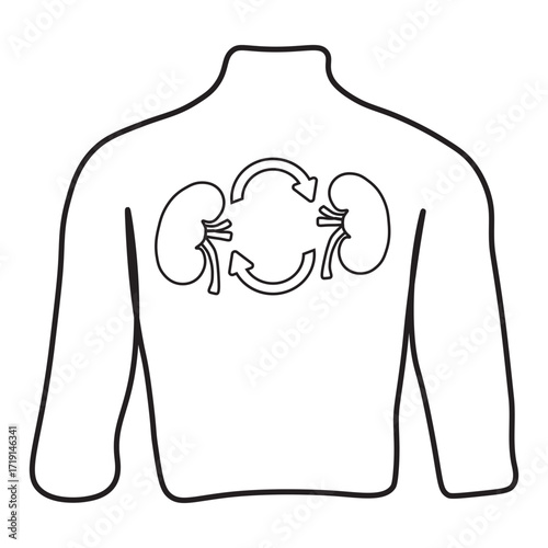 kidney transplant line icon