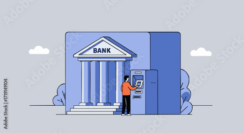Vector illustration banking and atm service