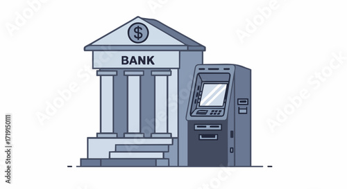 Vector illustration banking and atm service