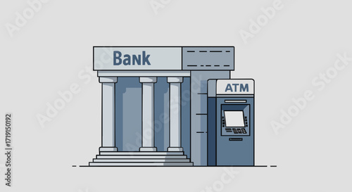 Vector illustration banking and atm service