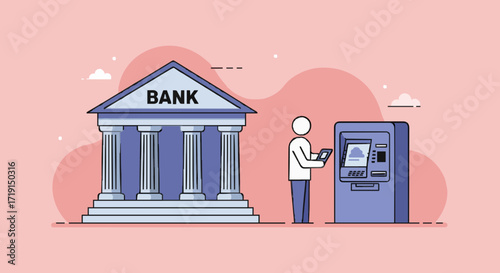 Vector illustration banking and atm service