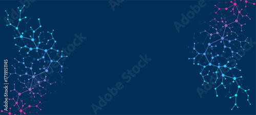 Molecular abstract structure and genetic engineering DNA. Healthcare and medicine background concept. Scientific research background. Wave flow. Innovation pattern, illustration.