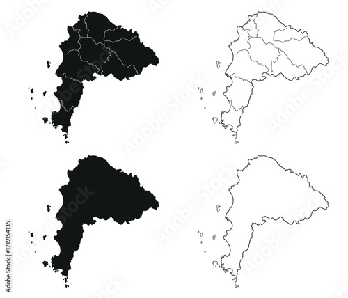 Chonburi map is a province of Thailand, Graphic vector