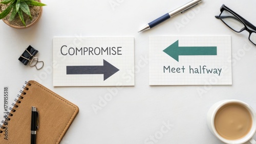 Wallpaper Mural Business Concept of Compromise and Agreement in Negotiation Process Torontodigital.ca
