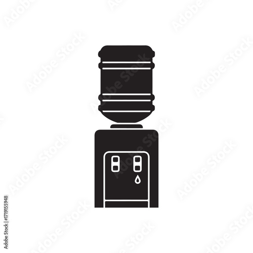 Classic Office Water Cooler Silhouette Vector Illustration