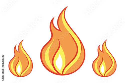 Fire Flame Illustration | Burning Hot Flame Clipart for Heat, Energy, Campfire, Safety and Decorative Design
