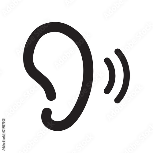 Surround ear icon suitable for music brands, hearing apps and acoustic labs