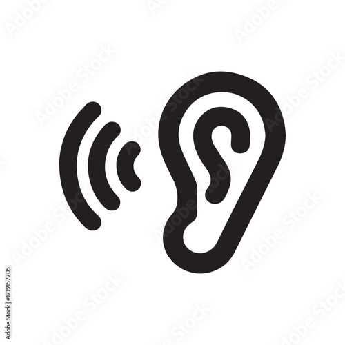 Futuristic hearing symbol perfect for AI sound systems and hearing innovation labs