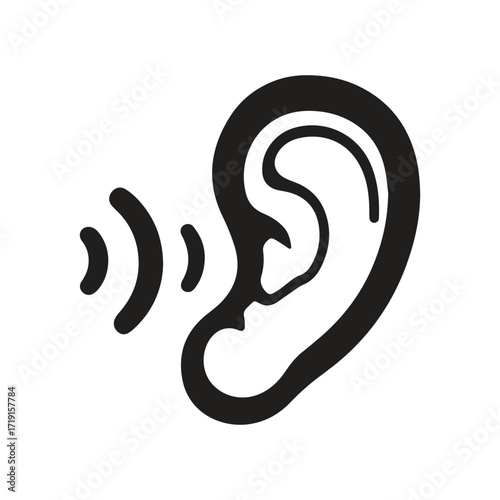 Musical hearing icon perfect for music education, therapy, and sound branding
