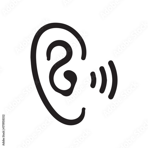 Listening hand ear icon perfect for counseling, therapy, and inclusive education