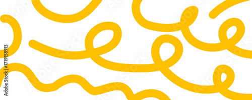 Pasta pattern background, spaghetti food pattern. Italian noodle curly bg