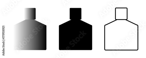 Perfume bottle vector mockup. Fragrance spray glass container icon