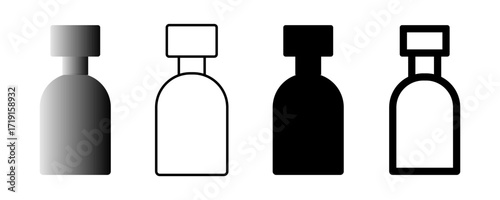 Perfume bottle vector mockup. Fragrance spray glass container icon