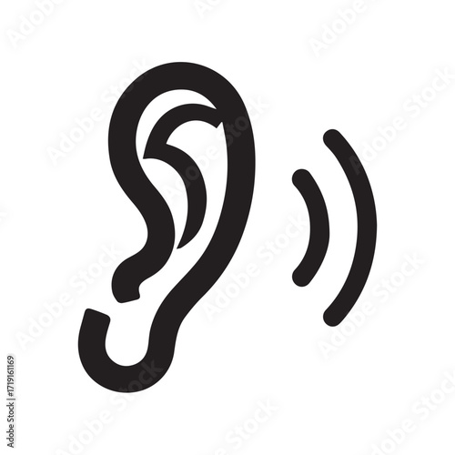 Radiant hearing icon perfect for wellness campaigns and positive sound therapy