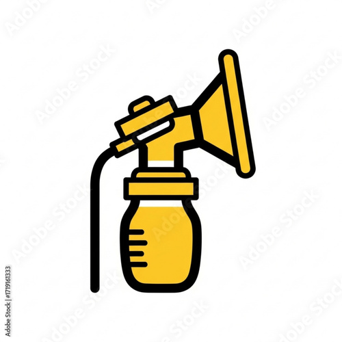 Vector art of yellow breast pump icon