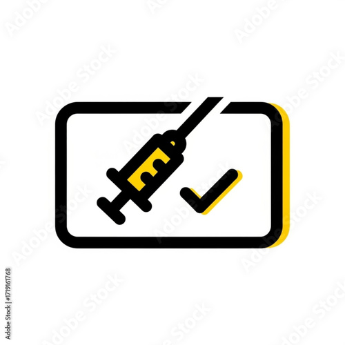 Vector art of vaccination record on digital device with checkmark