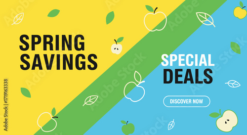 Spring Savings and Special Deals Promotional Banner. Vector Illustrations. EPS Editable