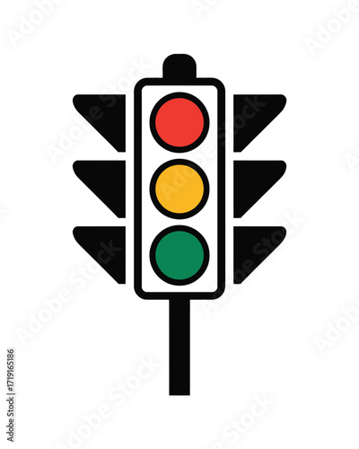Simple vector traffic light icon illustration scalable eps graphic art silhouette vector illustration white background
