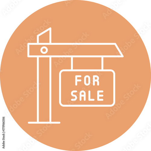For Sale Sign Board Icon